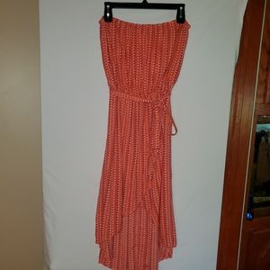 Jamie Nicole Collection, High-Low, Strapless Dress/Cover up, 1X, Orange …